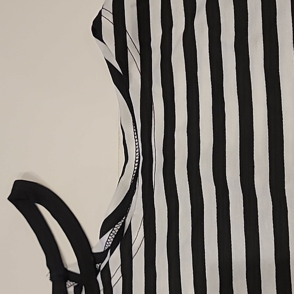 PrettyGarden Striped Cold Shoulder Long Sleeve Tee Shirt Top Black White Large - Picture 5 of 9